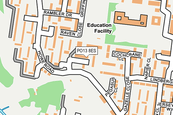 PO13 8ES map - OS OpenMap – Local (Ordnance Survey) PO13 8ES map - OS OpenMap – Local (Ordnance Survey)
