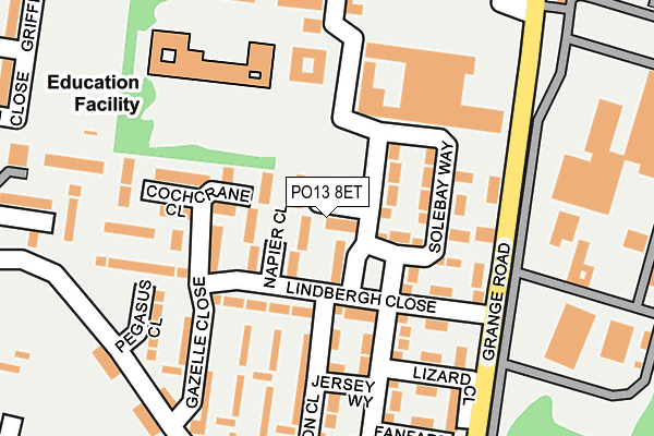 PO13 8ET map - OS OpenMap – Local (Ordnance Survey) PO13 8ET map - OS OpenMap – Local (Ordnance Survey)