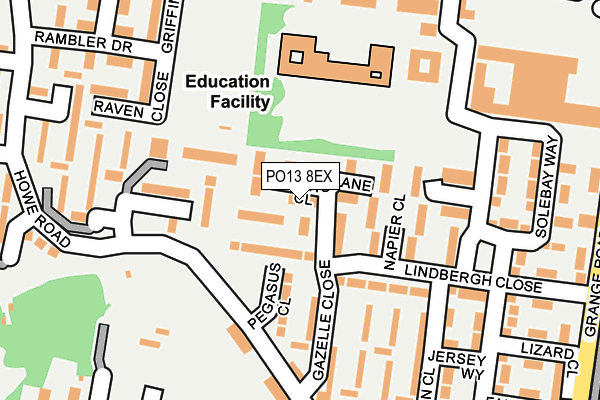 PO13 8EX map - OS OpenMap – Local (Ordnance Survey) PO13 8EX map - OS OpenMap – Local (Ordnance Survey)