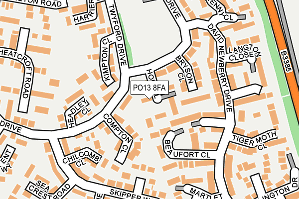 PO13 8FA map - OS OpenMap – Local (Ordnance Survey) PO13 8FA map - OS OpenMap – Local (Ordnance Survey)