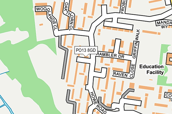 PO13 8GD map - OS OpenMap – Local (Ordnance Survey) PO13 8GD map - OS OpenMap – Local (Ordnance Survey)