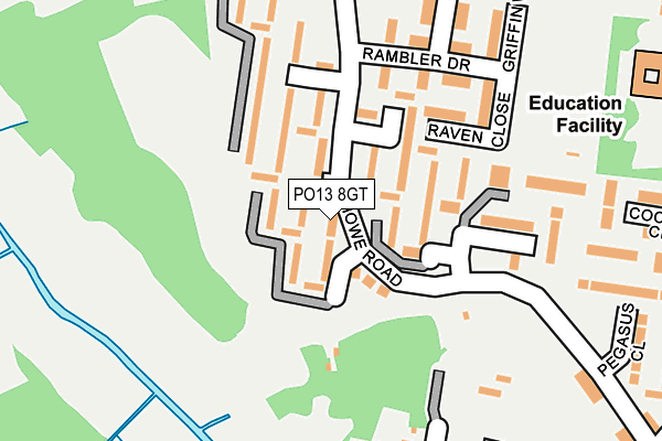 PO13 8GT map - OS OpenMap – Local (Ordnance Survey) PO13 8GT map - OS OpenMap – Local (Ordnance Survey)