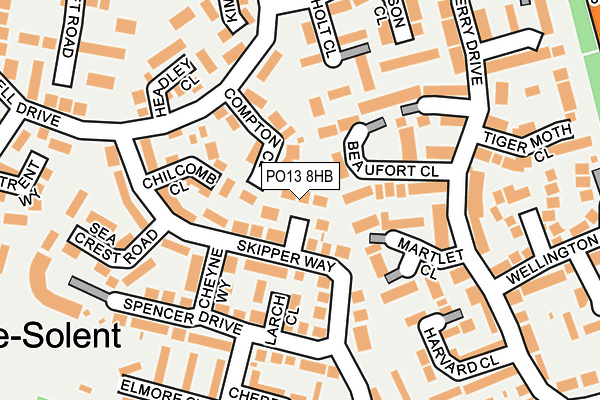PO13 8HB map - OS OpenMap – Local (Ordnance Survey)