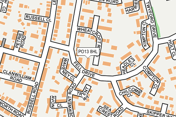 PO13 8HL map - OS OpenMap – Local (Ordnance Survey) PO13 8HL map - OS OpenMap – Local (Ordnance Survey)