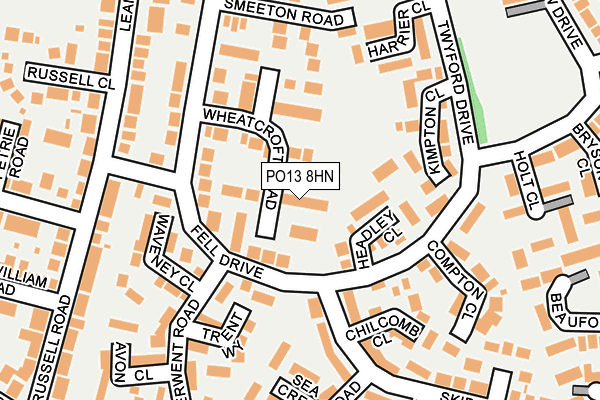 PO13 8HN map - OS OpenMap – Local (Ordnance Survey) PO13 8HN map - OS OpenMap – Local (Ordnance Survey)