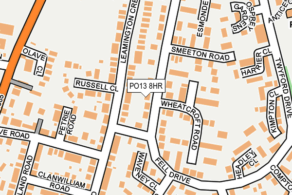 PO13 8HR map - OS OpenMap – Local (Ordnance Survey) PO13 8HR map - OS OpenMap – Local (Ordnance Survey)