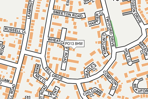 PO13 8HW map - OS OpenMap – Local (Ordnance Survey) PO13 8HW map - OS OpenMap – Local (Ordnance Survey)