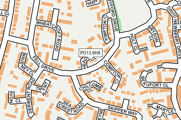 PO13 8HX map - OS OpenMap – Local (Ordnance Survey) PO13 8HX map - OS OpenMap – Local (Ordnance Survey)