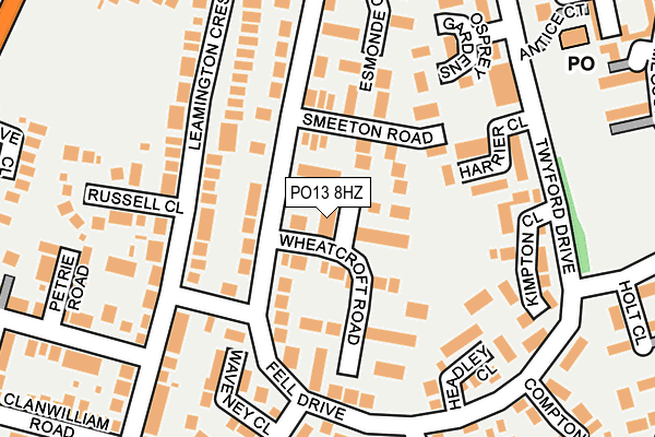 PO13 8HZ map - OS OpenMap – Local (Ordnance Survey) PO13 8HZ map - OS OpenMap – Local (Ordnance Survey)