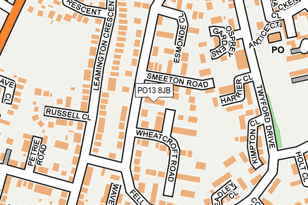 PO13 8JB map - OS OpenMap – Local (Ordnance Survey) PO13 8JB map - OS OpenMap – Local (Ordnance Survey)