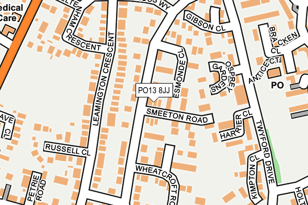 PO13 8JJ map - OS OpenMap – Local (Ordnance Survey) PO13 8JJ map - OS OpenMap – Local (Ordnance Survey)