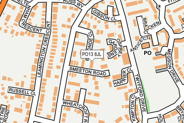 PO13 8JL map - OS OpenMap – Local (Ordnance Survey) PO13 8JL map - OS OpenMap – Local (Ordnance Survey)