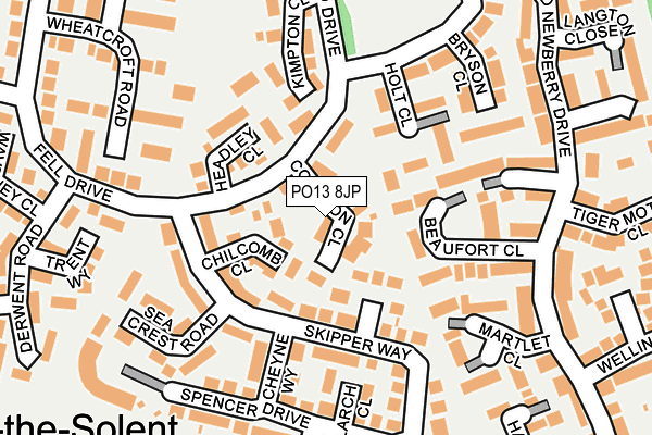 PO13 8JP map - OS OpenMap – Local (Ordnance Survey) PO13 8JP map - OS OpenMap – Local (Ordnance Survey)