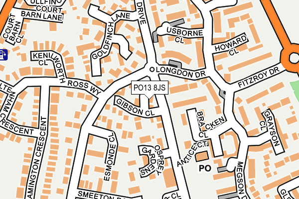 PO13 8JS map - OS OpenMap – Local (Ordnance Survey) PO13 8JS map - OS OpenMap – Local (Ordnance Survey)