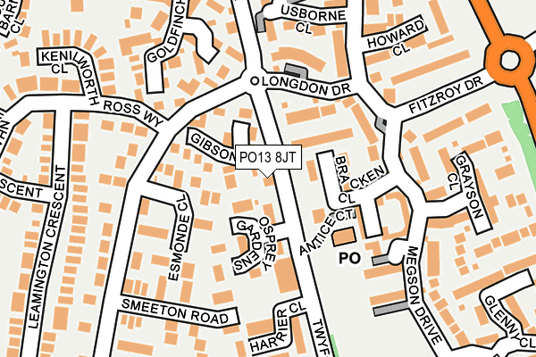 PO13 8JT map - OS OpenMap – Local (Ordnance Survey) PO13 8JT map - OS OpenMap – Local (Ordnance Survey)