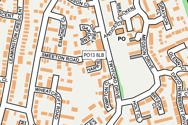 PO13 8LB map - OS OpenMap – Local (Ordnance Survey) PO13 8LB map - OS OpenMap – Local (Ordnance Survey)