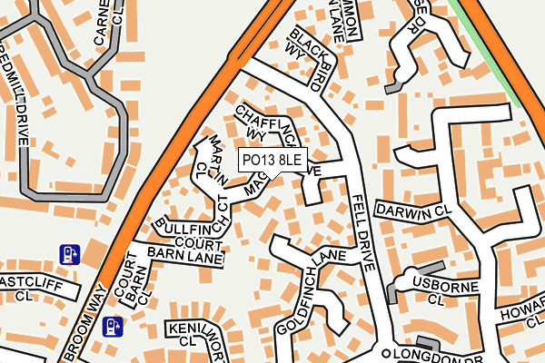 PO13 8LE map - OS OpenMap – Local (Ordnance Survey) PO13 8LE map - OS OpenMap – Local (Ordnance Survey)