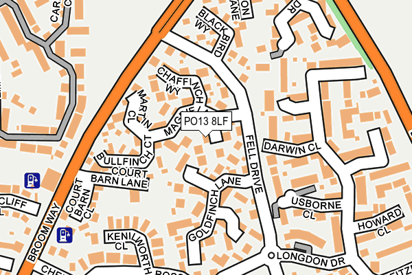 PO13 8LF map - OS OpenMap – Local (Ordnance Survey) PO13 8LF map - OS OpenMap – Local (Ordnance Survey)