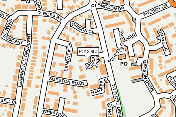 PO13 8LJ map - OS OpenMap – Local (Ordnance Survey) PO13 8LJ map - OS OpenMap – Local (Ordnance Survey)