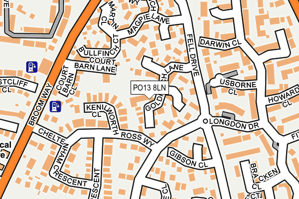 PO13 8LN map - OS OpenMap – Local (Ordnance Survey) PO13 8LN map - OS OpenMap – Local (Ordnance Survey)