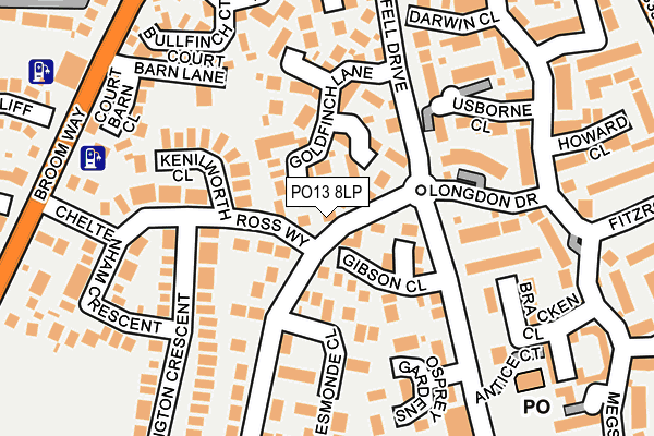PO13 8LP map - OS OpenMap – Local (Ordnance Survey) PO13 8LP map - OS OpenMap – Local (Ordnance Survey)