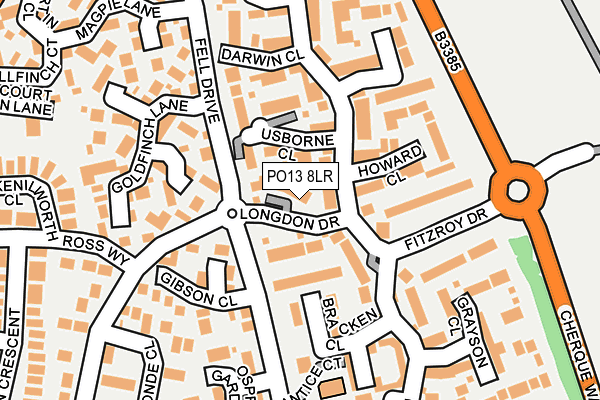 PO13 8LR map - OS OpenMap – Local (Ordnance Survey) PO13 8LR map - OS OpenMap – Local (Ordnance Survey)
