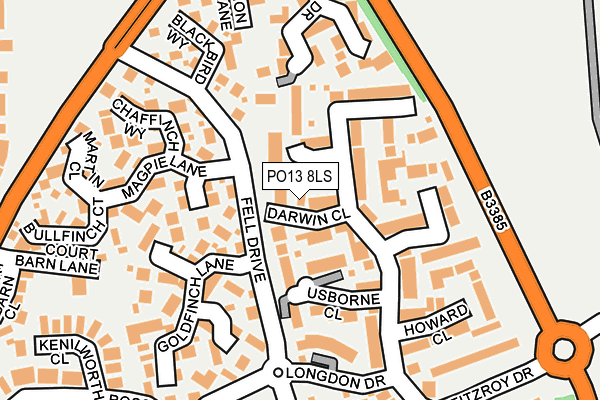 PO13 8LS map - OS OpenMap – Local (Ordnance Survey) PO13 8LS map - OS OpenMap – Local (Ordnance Survey)