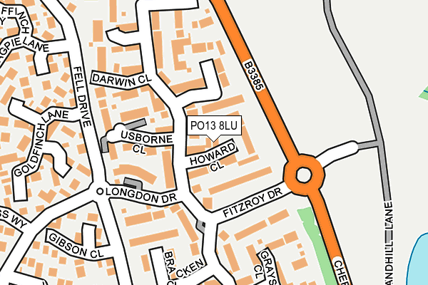 PO13 8LU map - OS OpenMap – Local (Ordnance Survey) PO13 8LU map - OS OpenMap – Local (Ordnance Survey)