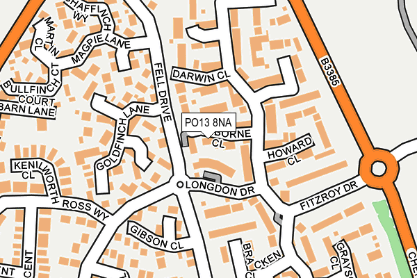PO13 8NA map - OS OpenMap – Local (Ordnance Survey) PO13 8NA map - OS OpenMap – Local (Ordnance Survey)
