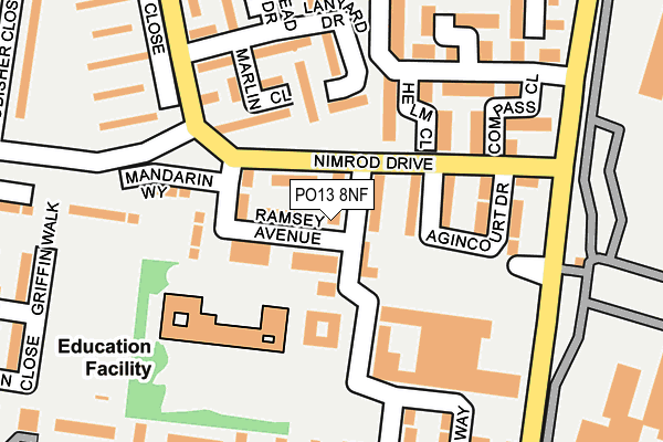 PO13 8NF map - OS OpenMap – Local (Ordnance Survey) PO13 8NF map - OS OpenMap – Local (Ordnance Survey)