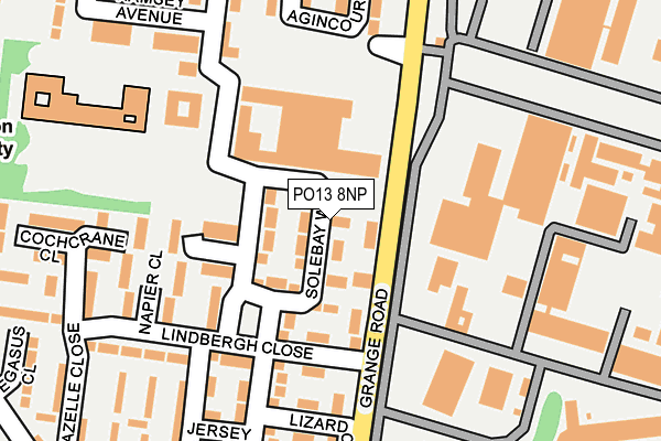 PO13 8NP map - OS OpenMap – Local (Ordnance Survey) PO13 8NP map - OS OpenMap – Local (Ordnance Survey)