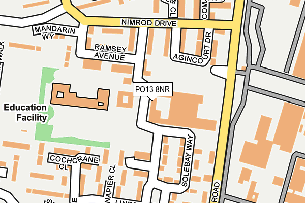 PO13 8NR map - OS OpenMap – Local (Ordnance Survey) PO13 8NR map - OS OpenMap – Local (Ordnance Survey)