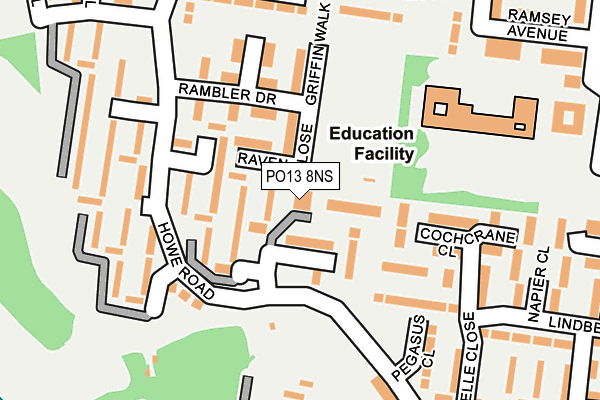 PO13 8NS map - OS OpenMap – Local (Ordnance Survey) PO13 8NS map - OS OpenMap – Local (Ordnance Survey)