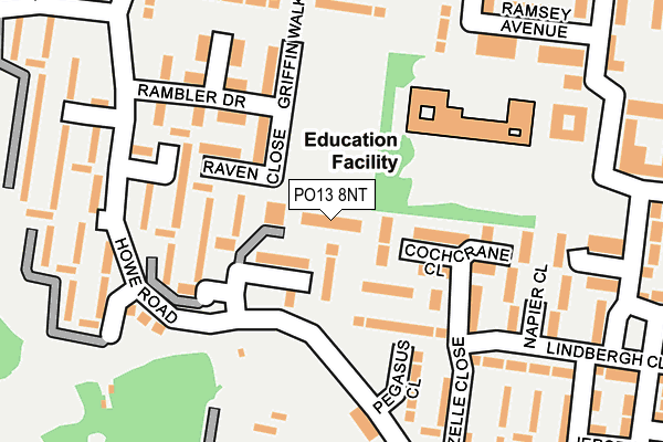 PO13 8NT map - OS OpenMap – Local (Ordnance Survey) PO13 8NT map - OS OpenMap – Local (Ordnance Survey)