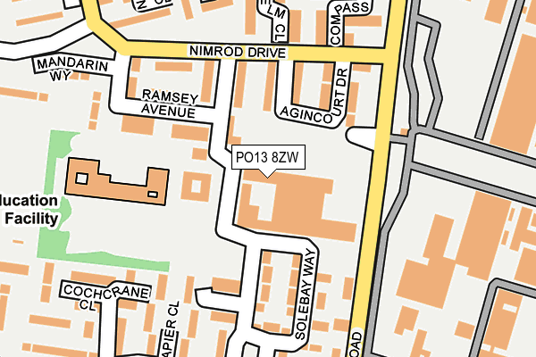 PO13 8ZW map - OS OpenMap – Local (Ordnance Survey) PO13 8ZW map - OS OpenMap – Local (Ordnance Survey)