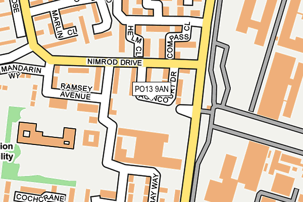 PO13 9AN map - OS OpenMap – Local (Ordnance Survey) PO13 9AN map - OS OpenMap – Local (Ordnance Survey)