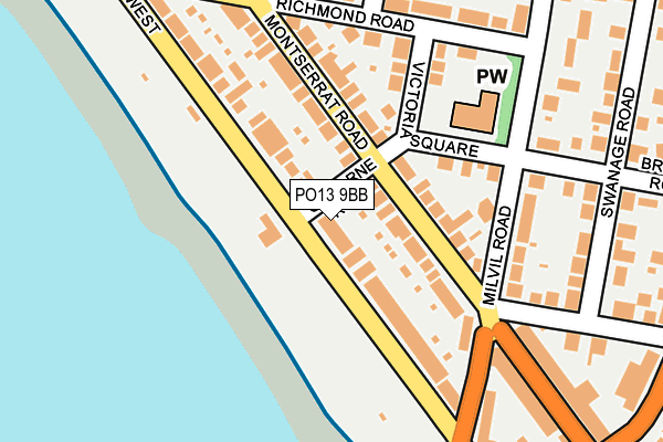 PO13 9BB map - OS OpenMap – Local (Ordnance Survey) PO13 9BB map - OS OpenMap – Local (Ordnance Survey)