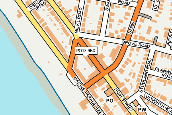 PO13 9BX map - OS OpenMap – Local (Ordnance Survey) PO13 9BX map - OS OpenMap – Local (Ordnance Survey)