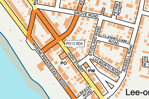 PO13 9DA map - OS OpenMap – Local (Ordnance Survey) PO13 9DA map - OS OpenMap – Local (Ordnance Survey)