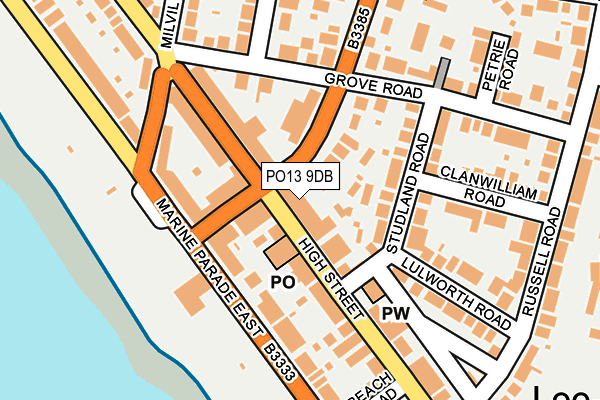 PO13 9DB map - OS OpenMap – Local (Ordnance Survey) PO13 9DB map - OS OpenMap – Local (Ordnance Survey)