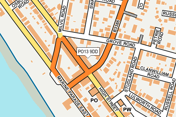 PO13 9DD map - OS OpenMap – Local (Ordnance Survey) PO13 9DD map - OS OpenMap – Local (Ordnance Survey)