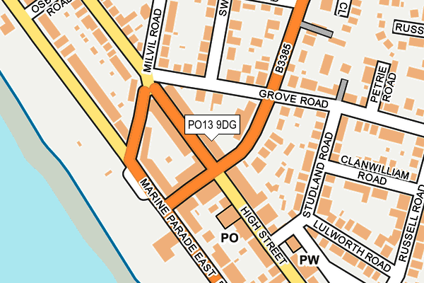 PO13 9DG map - OS OpenMap – Local (Ordnance Survey) PO13 9DG map - OS OpenMap – Local (Ordnance Survey)