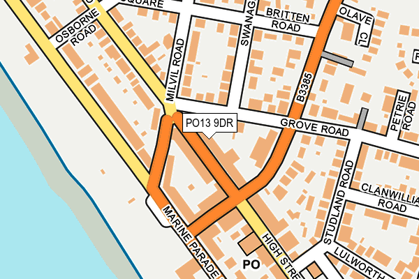PO13 9DR map - OS OpenMap – Local (Ordnance Survey) PO13 9DR map - OS OpenMap – Local (Ordnance Survey)