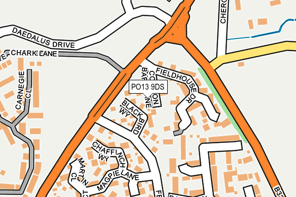 PO13 9DS map - OS OpenMap – Local (Ordnance Survey) PO13 9DS map - OS OpenMap – Local (Ordnance Survey)