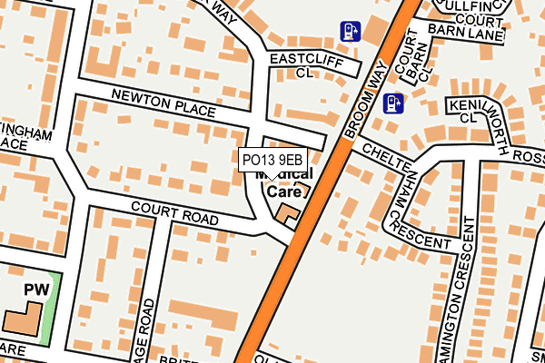 PO13 9EB map - OS OpenMap – Local (Ordnance Survey) PO13 9EB map - OS OpenMap – Local (Ordnance Survey)
