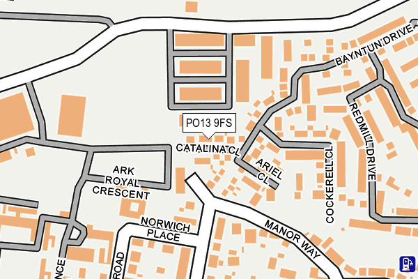 PO13 9FS map - OS OpenMap – Local (Ordnance Survey) PO13 9FS map - OS OpenMap – Local (Ordnance Survey)