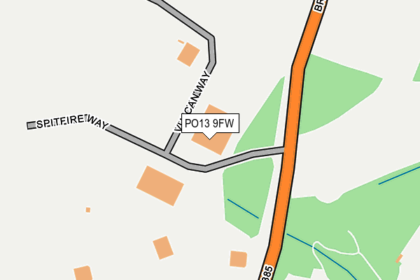 PO13 9FW map - OS OpenMap – Local (Ordnance Survey) PO13 9FW map - OS OpenMap – Local (Ordnance Survey)