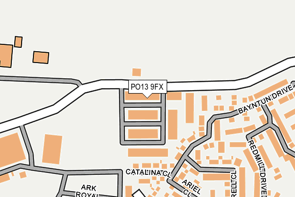 PO13 9FX map - OS OpenMap – Local (Ordnance Survey) PO13 9FX map - OS OpenMap – Local (Ordnance Survey)