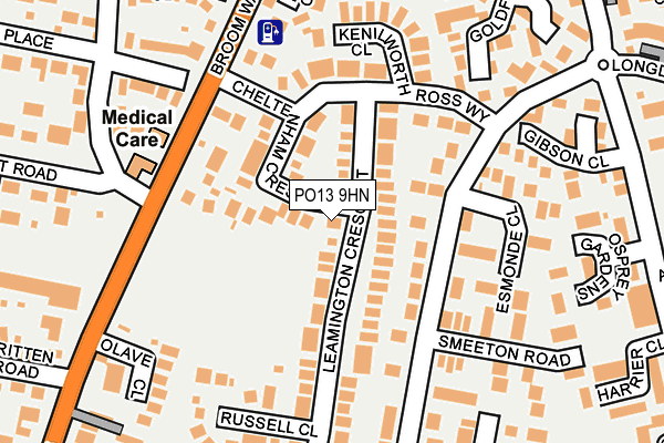 PO13 9HN map - OS OpenMap – Local (Ordnance Survey) PO13 9HN map - OS OpenMap – Local (Ordnance Survey)