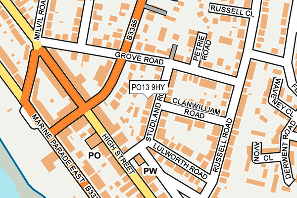 PO13 9HY map - OS OpenMap – Local (Ordnance Survey) PO13 9HY map - OS OpenMap – Local (Ordnance Survey)